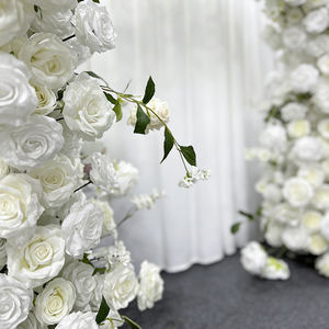 Arche de roses artificielles en soie blanche, décoration de toile de fond de mariage moderne de luxe, faite à la main, de niche - Product Image 4