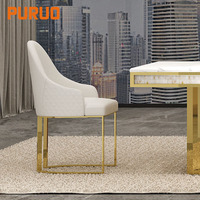 Chaises de salle à manger de luxe Puruo Foshan pour restaurants et hôtels VIP, fauteuils inclinables modernes en tissu et acier inoxydable 201 304