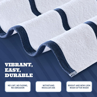 Cotton Eco-Friendly Antimicrobial Quick-Dry Jacquard Striped Beach Towel Highly Absorbent and Luxurious Large Design