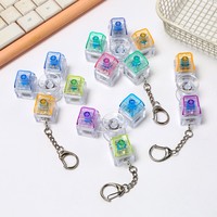 Porte-clés Fidget Spinner Clavier LED Lumineux, Jouet Anti-stress Mécanique Coloré avec Cliquement de Clavier, Jouet Sensoriel à Bouton Poussoir Lumineux RGB