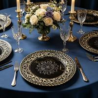 Assiettes de présentation vintage en PP incassable, découpées, pour centre de table, idéales pour salles de banquet et hôtels (vente en gros)