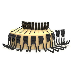 JH-Mech <span class=keywords><strong>crochets</strong></span> Slatwall longue durée polyvalent gain de place en poudre enduit noir crochet d'affichage en acier au carbone de qualité supérieure - Product Image 1