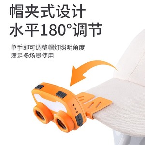 Lampe frontale à induction rechargeable à LED, lumière blanche, pour la pêche, la randonnée, le camping, la plongée, l'autodéfense, 1000mAh - Product Image 5
