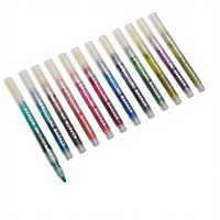 Stylos marqueurs à peinture acrylique non toxiques à pointe fine YF PEN, 12 couleurs, ensemble en plastique, largeur d'écriture de 15,4 cm