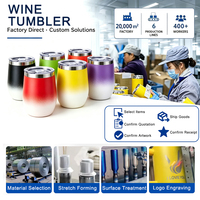 Individuell Bedruckter Pulverbeschichteter 12 Unzen Vakuumisolierter Edelstahl Ei-förmiger Weinbecher Tumbler 12oz Mit Schiebedeckel