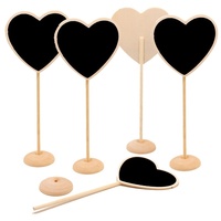 Mini supports de table en bois style pastoral pour tableaux noirs, numéros de table de mariage, étiquettes de prix, pour la maison et les fêtes, avec motifs rectangulaires, en forme de cœur et festonnés