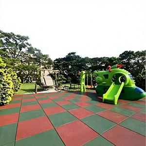 Dalles de sol en caoutchouc EPDM pour salle de sport, faible entretien, revêtement de sol extérieur en caoutchouc emboîtable, tapis antidérapant pour fitness extérieur résidentiel - Product Image 1