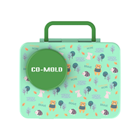 Boîte à lunch bento en plastique personnalisée à 3 compartiments avec pot isotherme et pack de glace, récipient alimentaire anti-fuite pour enfants et usage scolaire