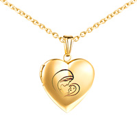 Porte Photo Vierge Marie Bébé Couple Parent Enfant Pendentif En Acier Inoxydable Collier Bijoux De Mode