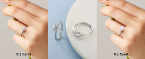 Moissanite 0.5CT 0.3CT 5 Stones Lab Created VVS1 GRA 14K White Golden Plated S925 Sterling <b>Silver</b> Promise Women Engagement <b>Ring</b> - Product Image 6