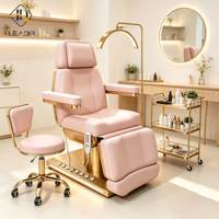 Table de massage électrique ergonomique professionnelle réglable en hauteur pour spa, avec LED, luxe moderne, pour hôtel et institut de beauté