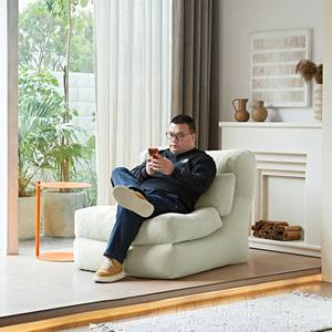 Modern Square Fabric <b>Sofa</b> Armless Single Seat Modular Convertible Durable Upholstered Cushion Back Foldable for Living - Product Image 3