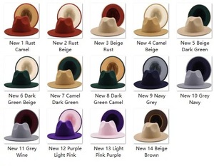 Chapeau Fedora bicolore personnalisé pour femme, motif uni, pour un usage décontracté ou pour une soirée - Product Image 5