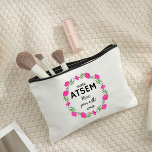Trousse de Maquillage Personnalisée Super Maîtresse de <span class=keywords><strong>France</strong></span>, Motif Merci Maîtresse de <span class=keywords><strong>France</strong></span>, Sac de <span class=keywords><strong>Voyage</strong></span> pour Cosmétiques et Articles de Toilette - Product Image 4
