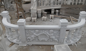 Popolari Statue in Rilievo di Angioletti in Pietra Scolpita, Balaustra in Marmo Bianco per Decorazioni Esterne - Product Image 6