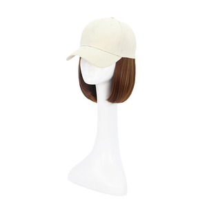 Chapeau perruque intégré femmes <span class=keywords><strong>cheveux</strong></span> courts mode casquette Simulation <span class=keywords><strong>cheveux</strong></span> bob perruque chapeau - Product Image 2
