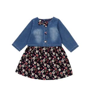 Conjunto de Dos Piezas para Niñas, Estilo Vaquero Japonés, con Chal Floral y Vestido sin Mangas, para Primavera y Verano, Venta al Por Mayor - Product Image 5