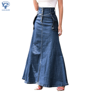 <span class=keywords><strong>Jupe</strong></span> mi-longue en <span class=keywords><strong>jean</strong></span> taille haute YUANBOFEI pour <span class=keywords><strong>femme</strong></span> – Confortable et ample pour le quotidien - Product Image 1