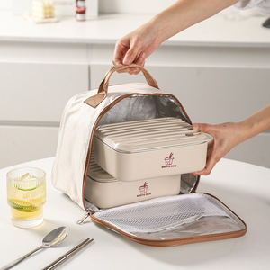 Stainless Steel Dual Tier 1000ML Food <b>Container</b> BPA Free Microwave Safe Insulated Thermos Leak Proof Lunch Box Set <b>Plastic</b> <b>Lid</b> - Product Image 2