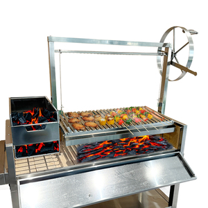 Parrillas de Barbacoa Comerciales de Acero Inoxidable OEM Integradas en Madera con Carbón Vegetal, Giratorias, para Exteriores, para Restaurantes - Product Image 3