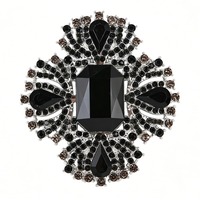 Broche de mode de luxe, bleu roi, en cristal taille émeraude, motif croix géométrique, grande épingle de déclaration pour robe de soirée, fourrure, mariage, fête