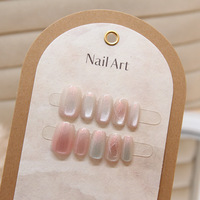Lot de 10 Faux Ongles Œil de Chat Faits Main à Coller, Haute Qualité, Vente en Gros pour Professionnels