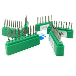 Piezas de Mano de Alta Velocidad de Acero de Tungsteno de Grado Médico con Fresas Abrasivas de Diamante de Grano Grueso y Etiqueta Verde, Taladro Dental y Accesorios - Product Image 1