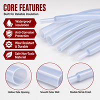 Tube thermorétractable en PTFE à paroi mince, isolation de câbles, certifié RoHS, haute température, sur mesure, directement de l'usine