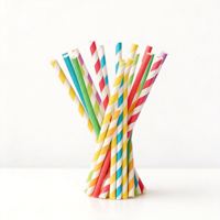 Pailles en papier de couleurs mélangées, pailles en papier jetables personnalisées, 5000 pièces par carton