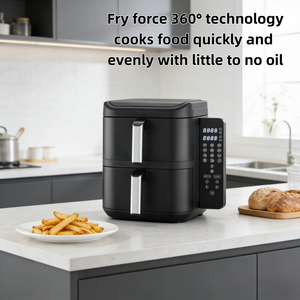 Friteuse à air double panier 2026, 11L, 2800W, contrôle numérique, minuterie 0-60 min, 200 ° Poignée en acier inoxydable sans huile avec contrôle <span class=keywords><strong>de</strong></span> température C - Product Image 5