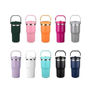 Mug de voyage en acier inoxydable à double paroi avec poignée de transport, gobelet isotherme de 30 oz pour le bureau et les voyages en voiture - Product Image 2
