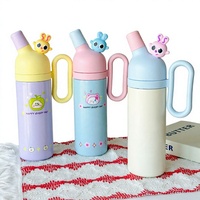 시이기프트 800ml 한국 디자인 귀여운 만화 캐릭터 어린이 친환경 진공 단열 스테인리스 스틸 빨대 휴대용 물병