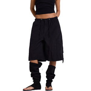 Channel <strong>Denim</strong> Bermuda Cargo <strong>Shorts</strong> for <strong>Women</strong> Baggy <strong>Knee</strong> <strong>Length</strong> Pull on Jean <strong>Shorts</strong> High Waist 5 Pockets 2026 Summer Casual - Product Image 3