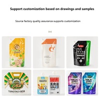 Sac d'emballage personnalisé pour savon liquide, lessive, détergent, sac de recharge en plastique avec poignée, pochette à bec verseur pour détergent liquide