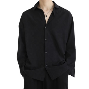 Black Shirt <strong>Men's</strong> <strong>Long</strong> Sleeve Autumn Handsome <strong>Men's</strong> <strong>Coat</strong> Casual <strong>Men's</strong> Clothing White Shirt - Product Image 1
