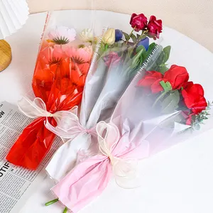 방수 투명 꽃 꽃다발 소매 포장 가방 꽃 선물 꽃집 용품 꽃 포장지