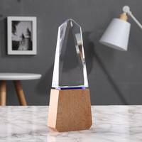 Trophée en cristal K9 personnalisé avec base en bois, récompense en verre pour événements sportifs, plaque d'honneur personnalisée