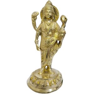 PARIJAT ARTISANAT En Laiton Doré Dieu Dhanvantari Statue Avatar Seigneur Vishnu Ayurveda Debout Idole Murti PoojaShowpiece Sculpture - Product Image 2