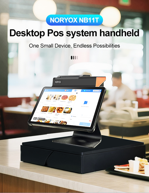 NORYOX NB11T Mini Android 14 POS Tablet System 4GB+64GB NFC Touch Screen SIM Dual Barcode Scanner Built-in 80mm Thermal Printer