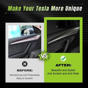 Oferta Especial: Tapas Decorativas para el Panel de la Puerta Delantera, Compatibles con Tesla Model 3/Y, Cubiertas para los Manijos de las Puertas, Accesorios Interiores para Tesla - Product Image 6
