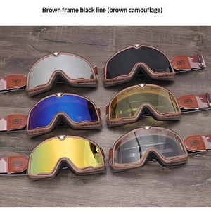 <span class=keywords><strong>Gafas</strong></span> de Motocicleta Estilo Retro, Lentes de PC de Marco Completo, Protección Contra el Viento y el Polvo, <span class=keywords><strong>Gafas</strong></span> Deportivas Resistentes a Impactos - Product Image 2