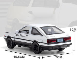 Modèle de <span class=keywords><strong>voiture</strong></span> miniature en alliage à l'échelle 1:32, inspiré de l'Initial D, avec 4 portes ouvrables, fonction de recul, son et feux, jouet de collection. - Product Image 5