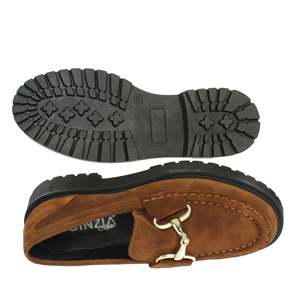 Mocassins en cuir pour femmes Cinzia Soft, semelle épaisse, daim marron - Product Image 6