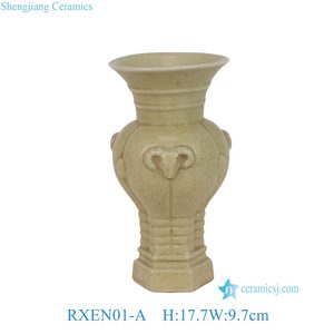 RXEN03-A Jarrón de Porcelana Art Deco con Esmalte Celadón Grisáceo de la Dinastía <span class=keywords><strong>Song</strong></span>, con Cuatro Asas, para Mesa, Cocción a Alta Temperatura - Product Image 5