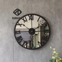Jam Cermin Bulat Berkualitas Tinggi 100cm, Jam Kaca Besar untuk Ruang Tamu, Dekorasi Rumah, Jam Dinding Besar, Dropshipping Cermin