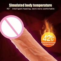 16cm Einführbarer Ferngesteuerter Realistischer Dildo für Frauen Weicher Heizender Vibrations-Dildo für Weibliche Masturbation Sexspielzeug