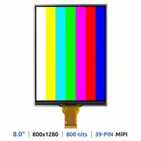 Modul LCD TFT IPS TMK 8.0 Inci 800x1280 Kecerahan Tinggi 800 Nits 39 PIN Antarmuka MIPI ILI9881C-05 Layar Industri Kelas A