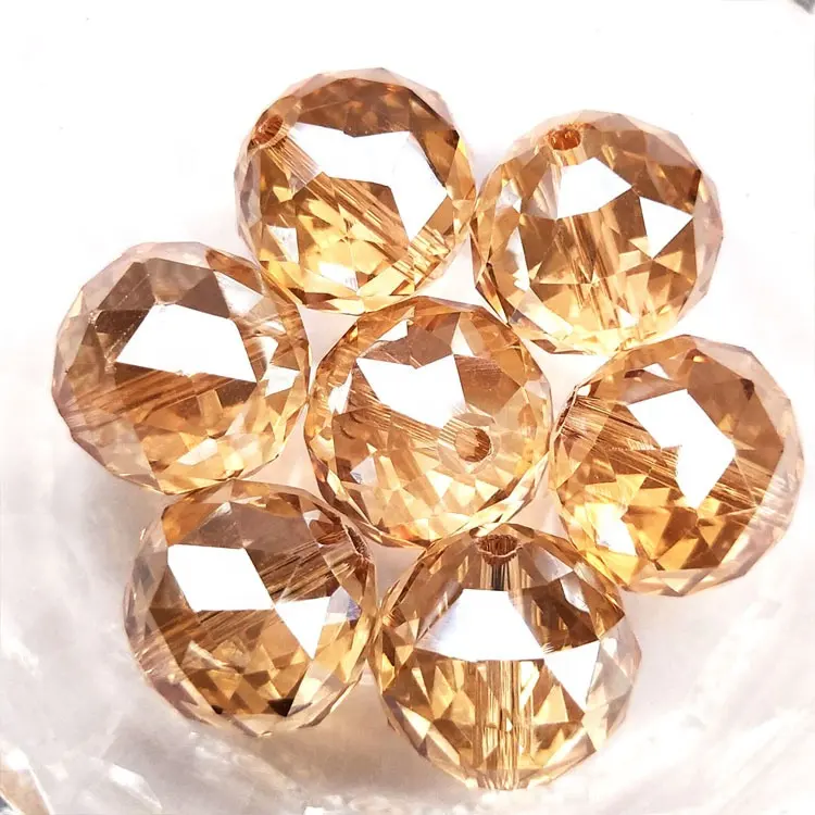 16MM colorido ronda cuentas de cristal para fabricación de joyería DIY accesorios hechos a mano perlas