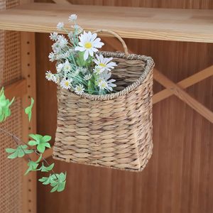 Panier mural suspendu <span class=keywords><strong>en</strong></span> jacinthe d'eau fait main pour pot <span class=keywords><strong>de</strong></span> fleurs, <span class=keywords><strong>bac</strong></span> <span class=keywords><strong>de</strong></span> rangement tressé durable pour garde-manger et décoration <span class=keywords><strong>de</strong></span> ferme - Product Image 6