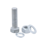 Kit de fixation industriel pour réparation de compartiment moteur automobile, comprenant boulons hexagonaux, écrous et rondelles plates, zingué, ensemble de quatre pièces